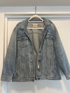 Madewell Light Wash Oversized Blue Denim Jacket
